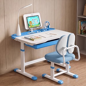 staranddaisy kids study table and chair set height adjustable study table for kids with tiltable desktop adjustable chair 3-mode study lamp storage amp book stand writing reading desk for children