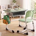 StarAndDaisy Kids Study Table and Chair Set, Adjustable Study Desk &amp; Chair for Kids, Ergonomic Study Table with Storage Drawer, Spacious Tabletop, Writing Reading Desk for Children