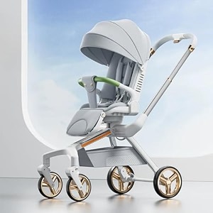 staranddaisy meta luxe premium baby stroller 0 to 5 years with 5-point safety belt multi-level adjustment canopy easy adjustable seat with one touch fold pram for baby white