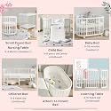 StarAndDaisy Multi-Functional 6 in 1 Wooden Cot Crib for Baby/Infant/Kids, Small Round Bed, Crib, Nursing Table, Round Convertible Bed, Table and Chair