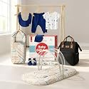 StarAndDaisy Pack of 4 Newborn Baby Gift Set | 8 Pcs Baby Clothing Set + Sleeping Bag + Mosquito Net + Maternity Diaper Bag | Baby Shower Gift Combo for Newborn Boys &amp; Girls - Fish Print