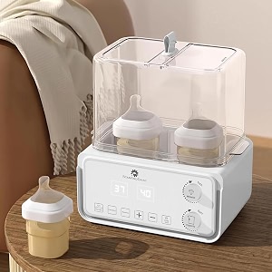 staranddaisy baby bottle sterilizer amp dryer for feeding bottles  bpa-free electric steam sterilizer  6 bottle capacity  4-in-1 multifunction sterilizer dryer amp storage for baby bottles and accessories white