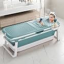 StarAndDaisy Polypropylene Super Large Bath Tub Folding Type For Kids 147 X 60 X 49 Cm, Temperature Meter (Blue Wih Out Steamer))
