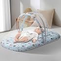 Uonibaby by StarAndDaisy Essentials 3 in 1 Baby Sleeping Bag for Newborn, Mosquito net for Baby/Soft and Comfortable Baby Bed for 0-12 Months/Washable Cotton Design -Printed Blue