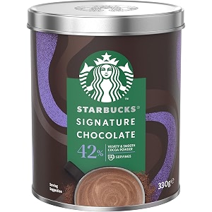 starbucks signature chocolate 42 hot chocolate mix velvety smooth chocolate 330gm 15 servings product of uk