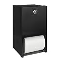 Stardrix Matte Black 2 Roll Stainless Steel Commercial Toilet Paper Dispenser, Heavy Duty Wall Mount Tissue Holder with Lock for Restroom/Bathroom