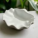 Handcrafted White Concrete Sea Shell Trinket Bowl | Elegant Minimalist Jewelry Organizer Tray for Rings, Earrings &amp; Small Accessories