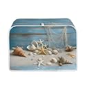 Starfish Shell Print Toaster 2 Slice Cover Wood Print Bread Maker Machine Covers for Anti-dust and Fingerprint Decorative Accessories for Kitchen