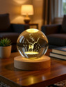 STARKENDY 3D Galaxy Deer Crystal Ball Night Lamp Night Light Led Glass BallUSB Night Lamp