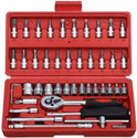 STARKENDY High Quality 46pcs 1/4-Inch Ratchet Torque Wrench Combo Car Repair Tools Set Double Sided Socket Wrench