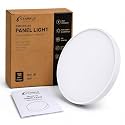 STARKLE 18W Rimless Round LED Surface Panel Lights, 4000K Natural White Full Screen Ceiling Lamps, Energy Efficient Surface Mounted Lighting for Home, Office &amp; Indoor Use (Pack of 2)