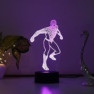 3d acrylic spider man425 night lamp for birthday gift 7 color changing desk table lamp with remote control
