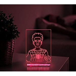 3d illusion spiderman across the spiderverse258 acrylic night lamp with multicolored light avengers decor lamp