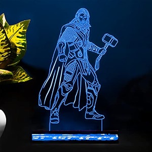 3d thor291 avengers marvel acrylic led night light for kids 3d illusion lamp with 16 color changing light amp remote control