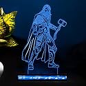 3D Thor291 Avengers Marvel Acrylic LED Night Light for Kids 3D Illusion Lamp with 16 Color Changing Light &amp; Remote Control