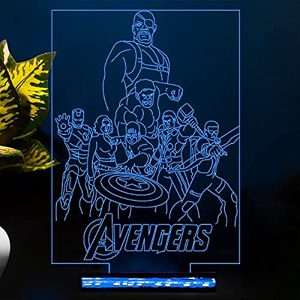 avengers786 3d illusion night lamp 16 color changing light with remote control desk table lamp gift for birthday