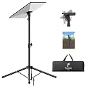 Starlink Mount with Extra-Large Base, Starlink Tripod Mount Gen 3 with 90° Tilt Angle Adjustment Pipe Adapter and Ground Spikes, Heavy Duty Starlink Stand for Starlink Standard 4/4X/V3 (Black)