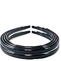 Fancy Plastic Elastic Hair Bands Wavy Hair Comb Black colour Headband Teeth Comb Shine Matte Hairband Hoop Hair Accessories For Girls, Women (Size- 12.0 mm, Black Set Of 6)
