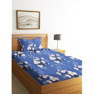 starnstyle160 tc cotton feel ezyption cotton elastic fitted all around printed full length single bed bedsheet with 1 pillow cover 3634 x 7834 macaroon