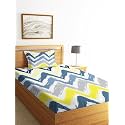 STARNSTYLE�160 TC Cotton Feel Ezyption Cotton Elastic Fitted All Around Printed Full Length Single Bed Bedsheet with 1 Pillow Cover (36" x 78", Granola