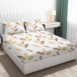 160 tc double size bedsheet with pillow cover glace cotton bedsheets ezyption cotton bed sheet  chadar - flat sheet with 2 pillow covers