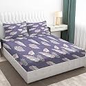 160 TC Double Size Bedsheet with Pillow Cover |Glace Cotton Bedsheets Ezyption Cotton Bed Sheet | Chadar - Flat Sheet with 2 Pillow Covers
