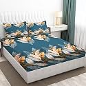 160 TC Ezyption Cotton Double bedsheet with 2 Pillow Covers Light Sky