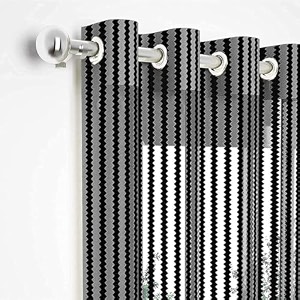 1 pieces zig zag strip semi-transparent sheer net curtains - size 5 feet window curtain aqua blue