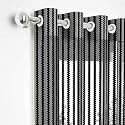 1 Pieces Zig Zag Strip Semi-Transparent Sheer Net Curtains - Size 5 feet, Window Curtain Aqua Blue
