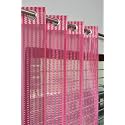 2 Pieces Zig Zag Strip Semi-Transparent Sheer Net Curtains - Size 5 feet, Window Curtain Baby Pink