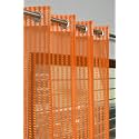 2 Pieces Zig Zag Strip Semi-Transparent Sheer Net Curtains - Size 7 feet, Door Curtain Orange