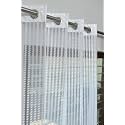 2 Pieces Zig Zag Strip Semi-Transparent Sheer Net Curtains - Size 5 feet, Window Curtain White