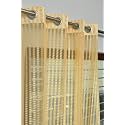 2 Pieces Zig Zag Strip Semi-Transparent Sheer Net Curtains - Size 9 feet, Long Door Curtain Gold