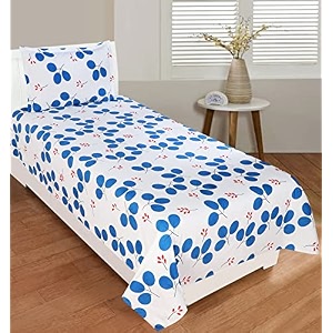 144 tc ezyption cottton bedsheet blue leaf single
