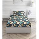 160 TC Ezyption Cotton Single Bedsheet with 1 Pillow Cover Grey Leaf
