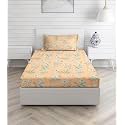 Glace Cotton Single Bedsheet with 1 Pillow Covers | Soft Thread Count 160 Brushed Ezyption Cotton -Long Lasting & Wrinkle Free