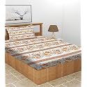 Premium 160 TC Ezyption Cotton Bedsheet for Single Bed with 1 Pillow Covers Yellow White