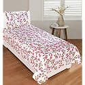 Premium 160 TC Ezyption Cotton Bedsheet for Single Bed with 1 Pillow Covers Oat Coffee Leaf