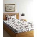 Premium 160 TC Ezyption Cotton Bedsheet for Single Bed with 1 Pillow Covers White Box