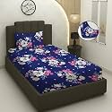 Premium 160 TC Ezyption Cotton Bedsheet for Single Bed with 1 Pillow Covers Multi-Coloured