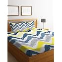 Premium 160 TC Ezyption Cotton Blend Floral Printed Pattern Double Bedsheet with 2 Pillow Covers Breathable &amp; Wrinkle Free - 3 Pcs Set 228 x228 cm Granola