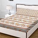 Premium 160 TC Ezyption Cotton Blend Floral Printed Pattern Double Bedsheet with 2 Pillow Covers Breathable&amp; Wrinkle Free - 3 Pcs Set 228 x228 cm Yellow White