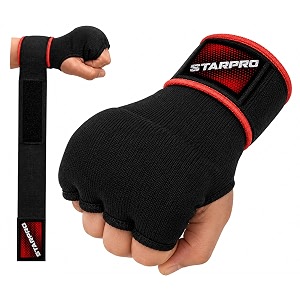 starpro boxing hand wraps elasticated - inner gloves long straps wrist support fist protector good for muay thai mma kickboxing sparring grappling exercise training punching padded mitts