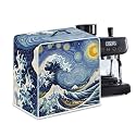 Starry Night Great Wave Print Coffee Maker Covers With Top Handle Folding Coffee Machine Dust Covers For Blender Mixer Juice Machine Keep Office Home Kitchen Clean