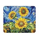 Starry Night Sunflower Mouse Pad 9.5x7.9 Inch with Anti-Slip Rubber Base