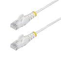 StarTech.com 3m White Slim CAT6 Ethernet Cable, Snagless RJ45, LSZH, 28AWG Pure Bare Copper, Slim Network Patch Cable/Cord