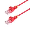 StarTech.com CAT6 LAN Cable / Slim / 5m / Red / 1Gb/ 100W PoE / Snagless / Stranded / Fluke Tested / Cat6 Ethernet Cable N6PAT5MRDS