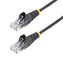 StarTech.com CAT6 LAN Cable / Slim/10m/Black/1Gb/100W PoE/Snagless/Stranded/Fluke Tested/Cat6 Ethernet Cable N6PAT10MBKS