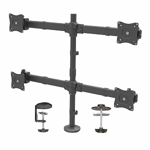 desk mount quad monitor arm up to 27in 176lb8kg vesa armquad