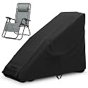 STARTWO Zero Gravity Chair Cover Outdoor Waterproof Folding Lounge Armchair Cover for Zero Gravity Chair with Storage Bag, Black